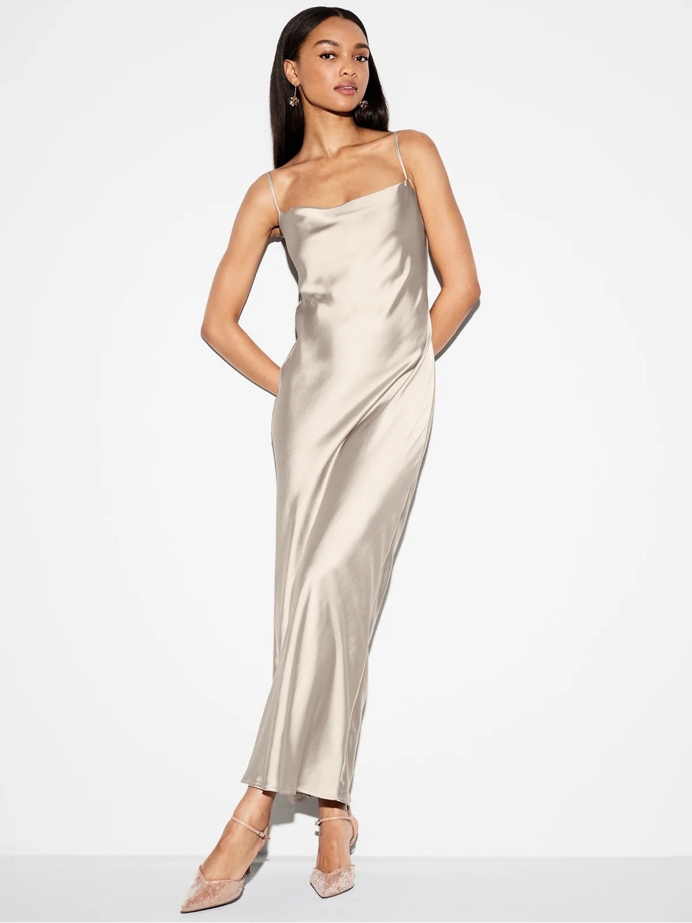 Old Navy Satin Cowl Maxi Dress